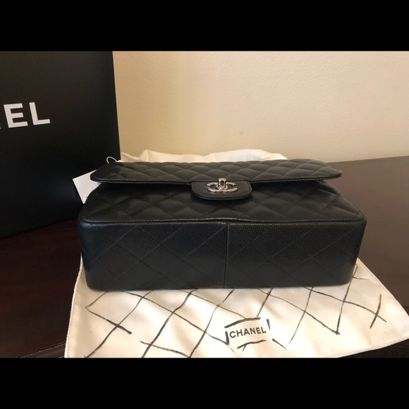SOLD-Chanel Classic Double Flap Jumbo Caviar - Picture 3 of 6